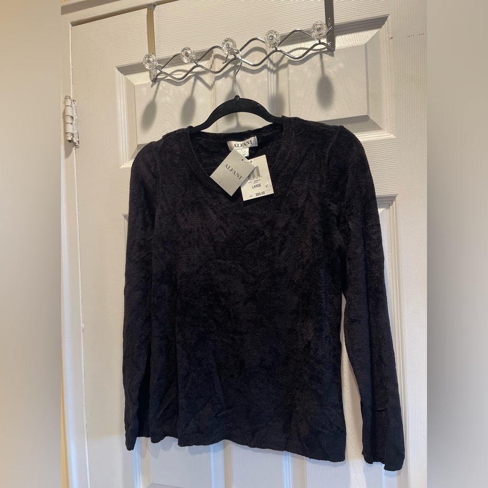 Alfani Elegant Black Long Sleeve Top